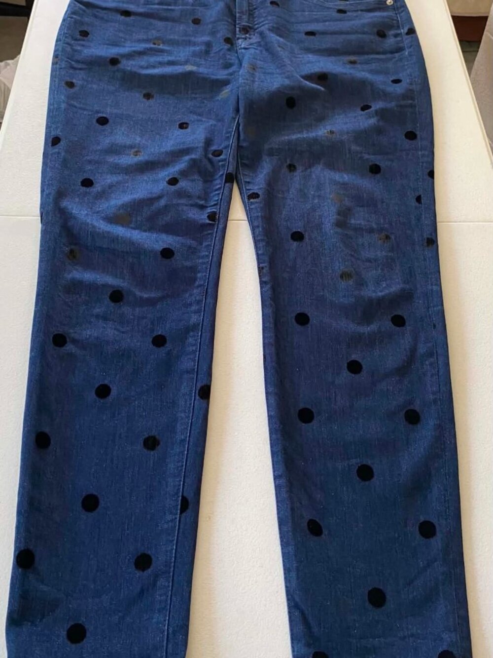 J.Crew Polka Dot Dark Wash Jeans  Perfect Condition